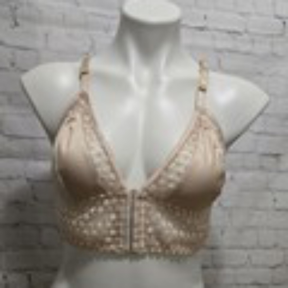 Victorias Secret Bralette Bra Large Strappy Lace Front Closure Unlined Longwaist